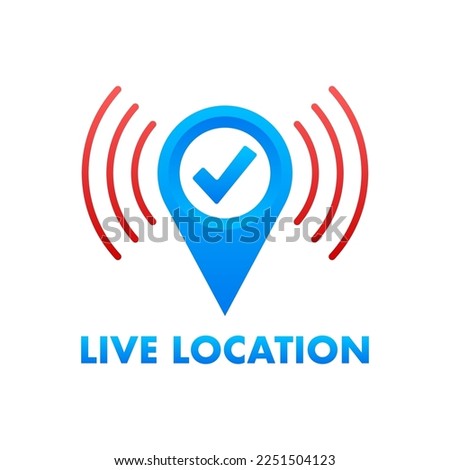 Live location. Pin location. Tracking position. Vector stock illustration.