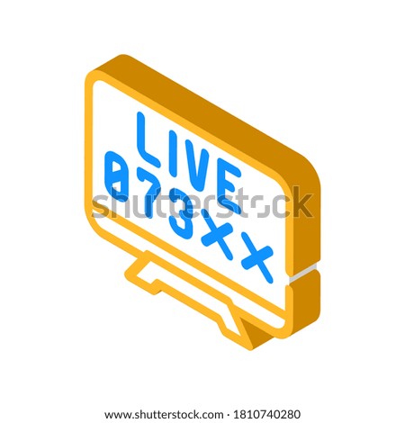 live lottery tv screen isometric icon vector. live lottery tv screen sign. isolated symbol illustration