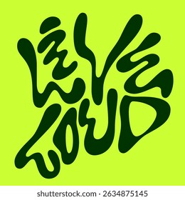 Viva Alto. A tipografia apresenta letras orgânicas e divertidas que transmitem energia. O humor geral reflete um estilo de vida ativo, complementado por um fundo verde vibrante com acentos verde-escuros.