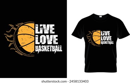 Live Love Camiseta de baloncesto Diseño Plantilla