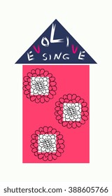 Live, love, sing - vector graphic design