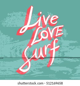 live love surf lettering.
