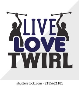 Live Love Twirl Printable Vector Illustration