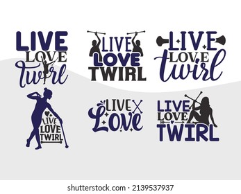 Live Love Twirl Printable Vektorgrafik