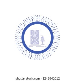 Live, mic, microphone, record, sound Glyph Icon. Vector isolated illustration