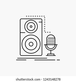 Live, mic, microphone, record, sound Line Icon. Vector isolated illustration