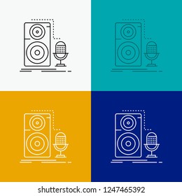 Live, mic, microphone, record, sound Icon Over Various Background. Line style design, designed for web and app. Eps 10 vector illustration