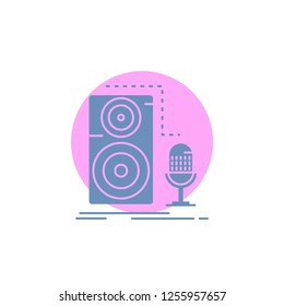 Live, mic, microphone, record, sound Glyph Icon.