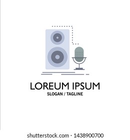 Live, mic, microphone, record, sound Flat Color Icon Vector