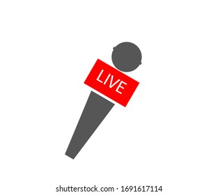 Live-Mikrofon einzeln auf weißem Hintergrund, Mikrofon