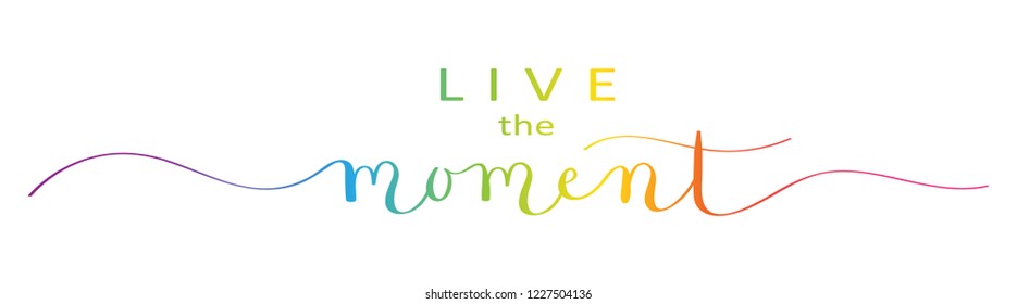 LIVE THE MOMENT  brush calligraphy banner