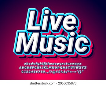 Live Music 3d Bold Stylized Text Effect