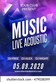 Live Music Acoustic Poster Design Temple. Live Show Modern Party Dj Invitation Flyer.