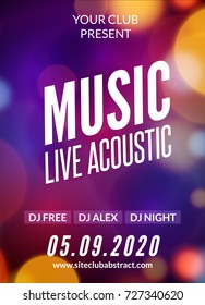 Live Music Acoustic Poster Design Temple. Live Show Modern Party Dj Invitation Flyer.