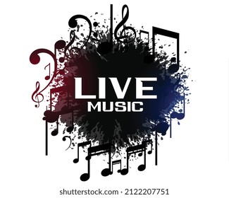 live music background with sound notes