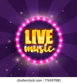 Live Music Banner. Vector illustration.