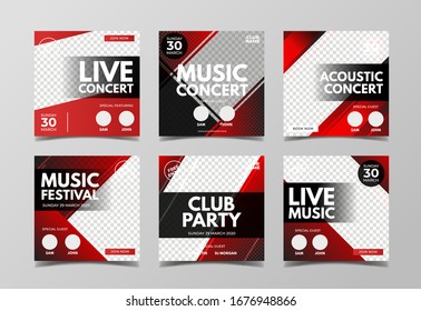 Live Music Concert Banner Template For Social Media Post, Flyer And Web Banner