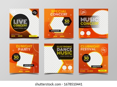 Live Music Concert Banner Template For Social Media Post, Flyer And Web Banner