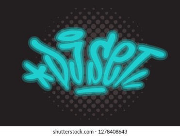Live Music Concert Dj Set Party Related Hand Drawn Brush Lettering Calligraphy Type Design Vector Graphic