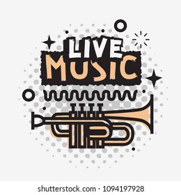 Live Music In The Concert Vector Design With A Trumpet.