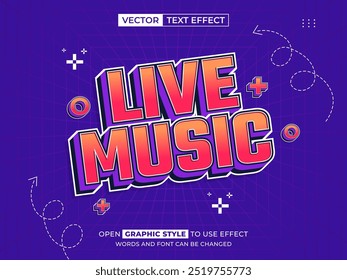 live music editable text, font effect, 3d text for title