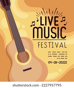 live music festival poster with guitar