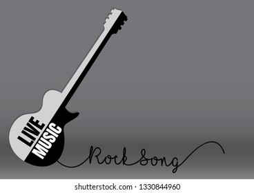 live music guitar logo vector, Rock song