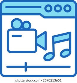 Live Music Icon Ilustración vectorial azul