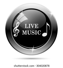 Live music icon. Internet button on white background. EPS10 vector