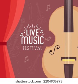 live music lettering with fiddle