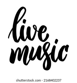 Live Music Lettering Phrase Isolated On Stock Vector (Royalty Free ...