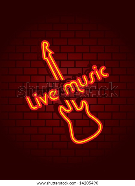 Live Music Neon Sign Stock Vector Royalty Free 14205490