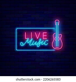 Live Music Neon Signboard Classic Concert Stock Vector (Royalty Free ...