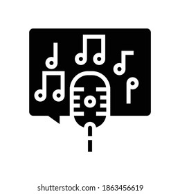 live music on radio channel glyph icon vector. live music on radio channel sign. isolated contour symbol black illustration