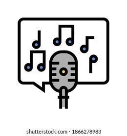 live music on radio channel color icon vector. live music on radio channel sign. isolated symbol illustration