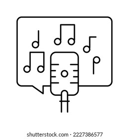 live music on radio channel line icon vector. live music on radio channel sign. isolated contour symbol black illustration