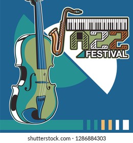Live music show vintage poster design with acoustic guitar, vector illustration. Musical show flyer template. - Vector