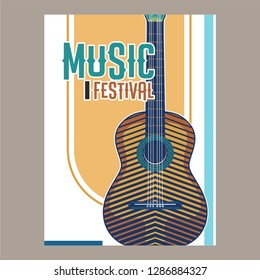 Music Poster Background Acoustic Guitar On Stock Vector (Royalty Free ...