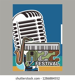 Live music show vintage poster design with acoustic guitar, vector illustration. Musical show flyer template. - Vector