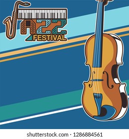 Live music show vintage poster design with acoustic guitar, vector illustration. Musical show flyer template. - Vector