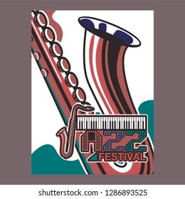 Live music show vintage poster design with acoustic guitar, vector illustration. Musical show flyer template. - Vector