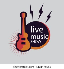 live music slogan with guitar illustration