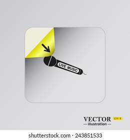 live music, sticker  self-adhesive paper. Vector illustration EPS 8