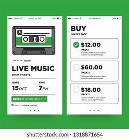 Live Music Ticket Booking App Interface Design 