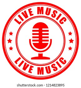 Live music vector sign on white background