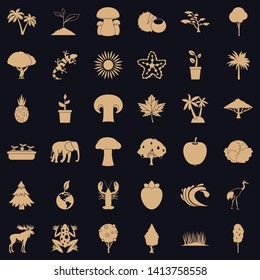 Live nature icons set. Simple style of 36 live nature vector icons for web for any design