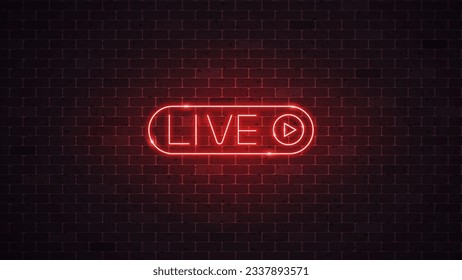 live neon glowing sign. Vector illustration