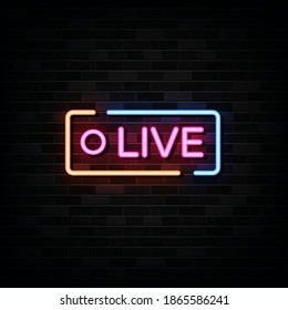 Live Neon Signs Vektor. Neuronenzeichen für Vorlage erstellen