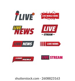 Live news broadcast with dynamic headlines, symbols, and graphics, symbolizing real-time updates, current events, and information.