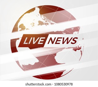 Live News gray background with Earth globe can be used for finance or business presentations, corporate annual report. EPS10.